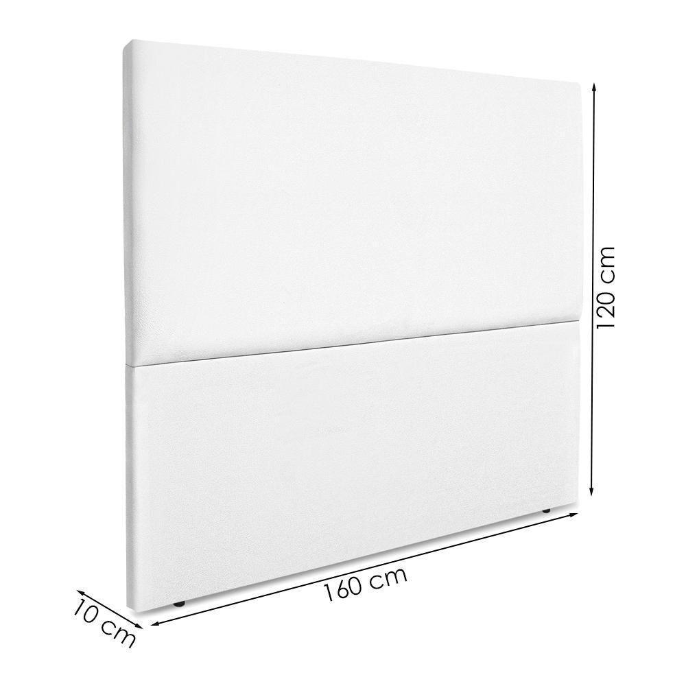 Cabeceira Queen 160 Cm Com Frame Luna Suede Branco Artte Branco - 3