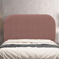 Cabeceira Cama Box Queen Estofada Orgânica 160cm Alice W01 Suede Rosê - Lyam Decor - 2