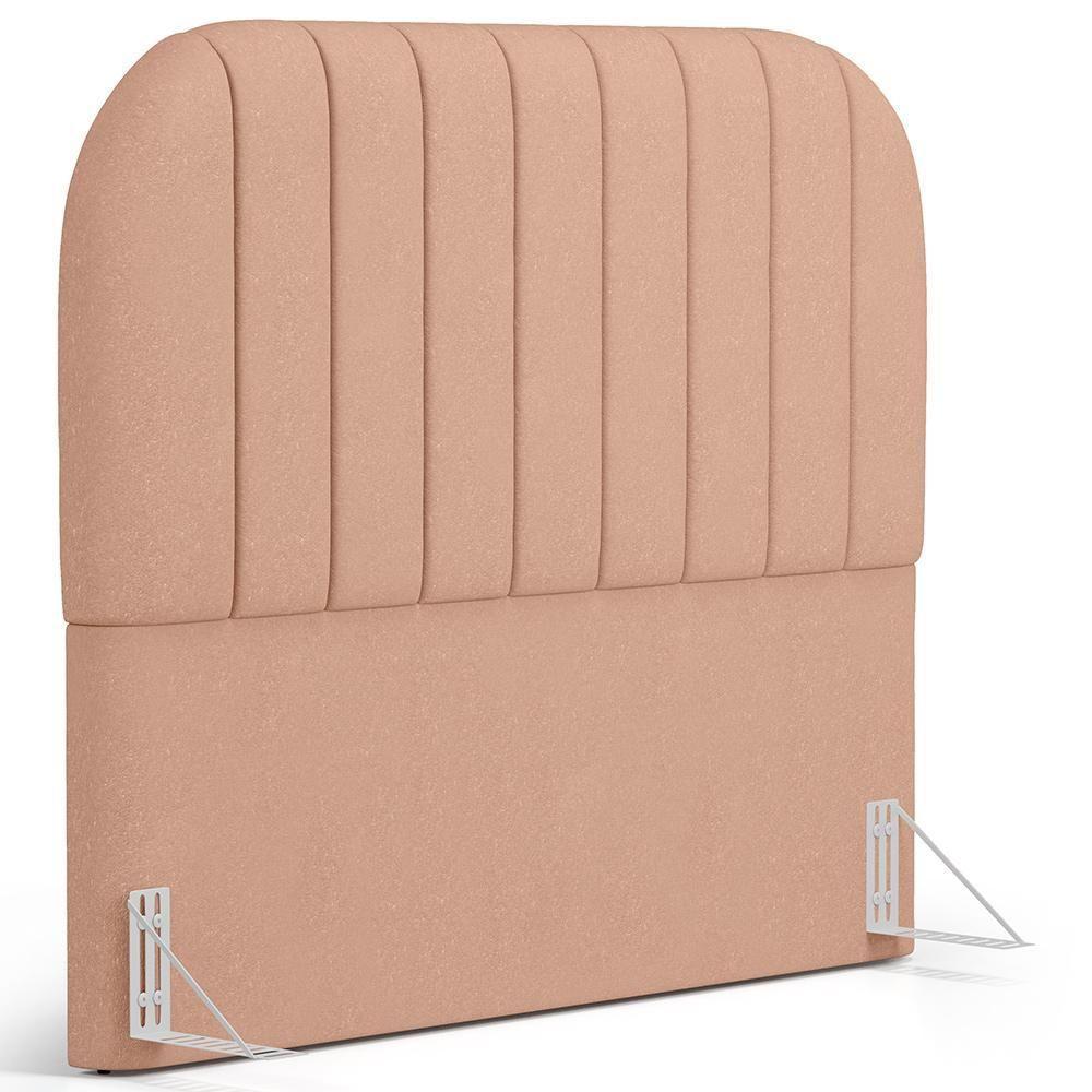 Cabeceira Cama Box Queen Estofada Orgânica 160cm Alice W01 Linho Rosê - Lyam Decor - 1