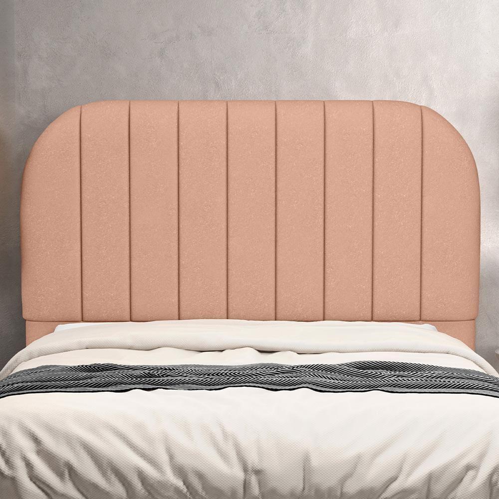 Cabeceira Cama Box Queen Estofada Orgânica 160cm Alice W01 Linho Rosê - Lyam Decor - 2
