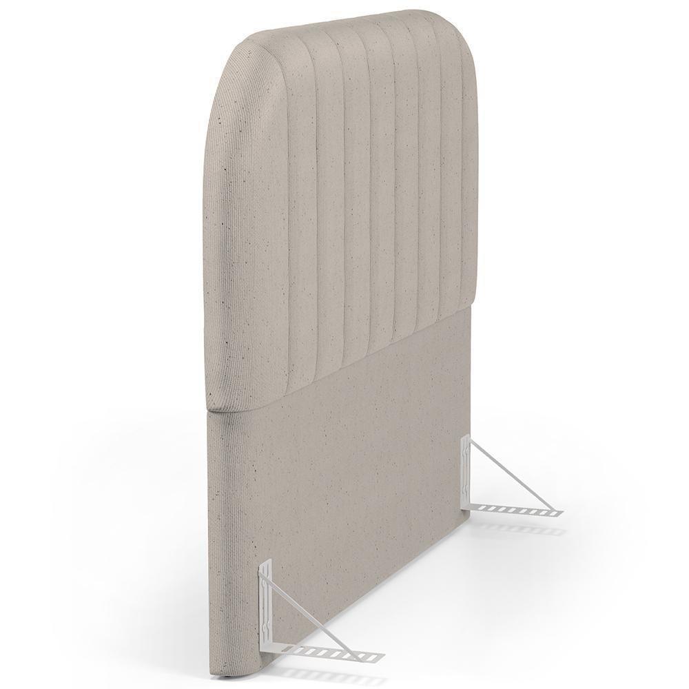 Cabeceira Cama Box Queen Estofada Orgânica 160cm Alice W01 Linho Bege - Lyam Decor - 6