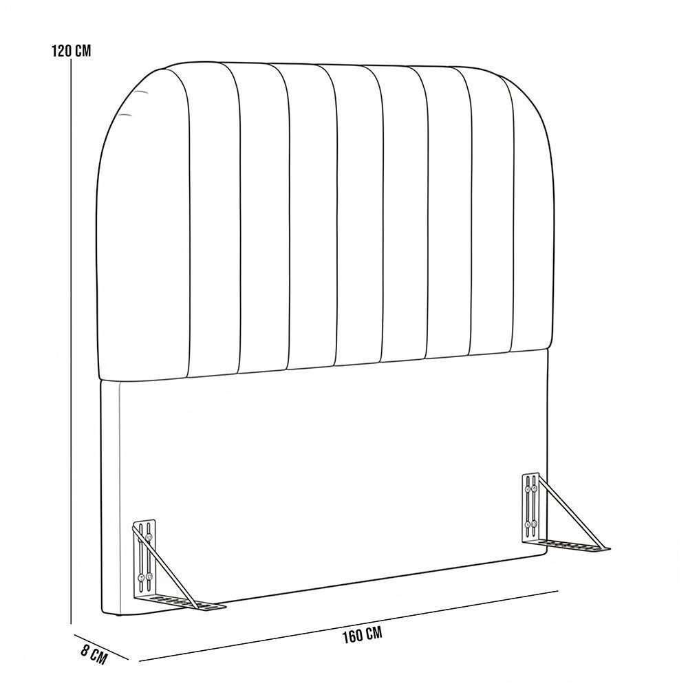 Cabeceira Cama Box Queen Estofada Orgânica 160cm Alice W01 Facto Branco - Lyam Decor - 5