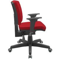 Cadeira De Escritório Executiva Office Giratória Preto Baixa Flexi P03 Poliéster Vermelho - Lyam - 6
