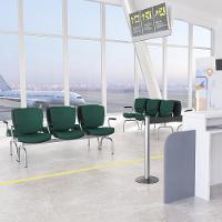 Cadeira Longarina 3 Lugares Aeroporto Recepção Cromado Baixa Flexi P03 Poliéster Verde - Lyam - 2