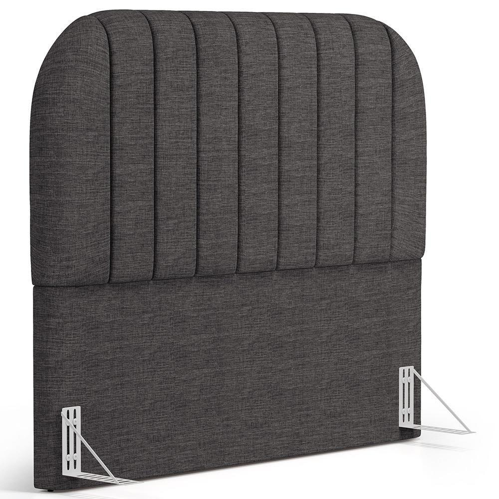 Cabeceira Cama Box Queen Estofada Orgânica 160cm Alice W01 Linho Cinza Escuro - Lyam Decor - 1