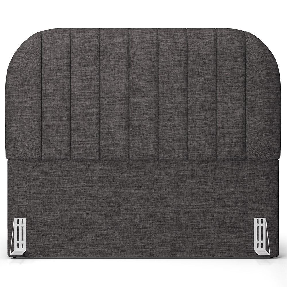 Cabeceira Cama Box Queen Estofada Orgânica 160cm Alice W01 Linho Cinza Escuro - Lyam Decor - 3