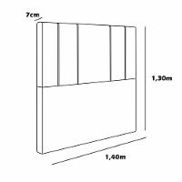 Cabeceira Estofada Casal 140 Cm Rubi Veludo Cor: Marrom - 3
