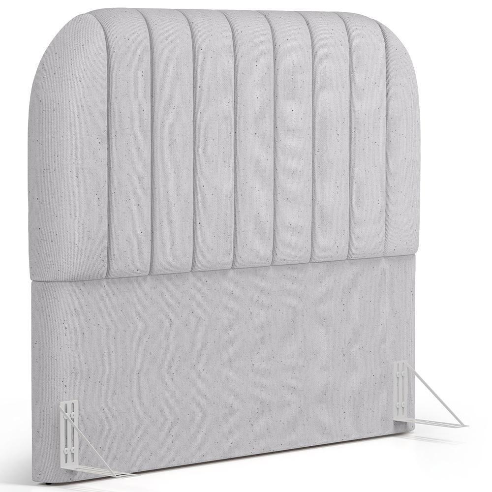 Cabeceira Cama Box Queen Estofada Orgânica 160cm Alice W01 Linho Cinza - Lyam Decor - 1