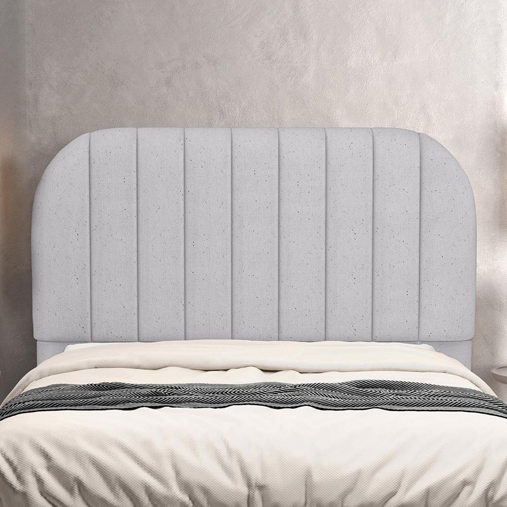 Cabeceira Cama Box Queen Estofada Orgânica 160cm Alice W01 Linho Cinza - Lyam Decor - 2
