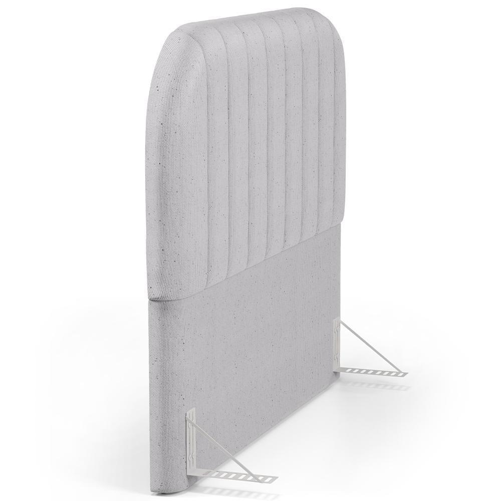 Cabeceira Cama Box Queen Estofada Orgânica 160cm Alice W01 Linho Cinza - Lyam Decor - 6