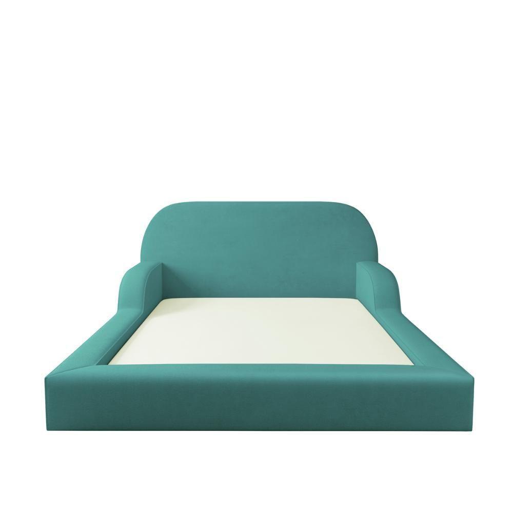 Cama Colchão Casal Montessoriana Infantil Proteção Lateral Azul - 6