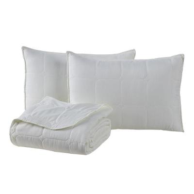 Kit Cobre Leito Colcha Lunar Solteiro 2 Peças 400 Fios Matelado Dupla Face - Palha - 100% Poliéster