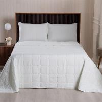 Kit Cobre Leito Colcha Lunar Solteiro 2 Peças 400 Fios Matelado Dupla Face - Palha - 100% Poliéster - 2