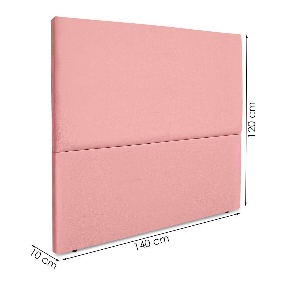 Cabeceira Casal 140 Cm Com Frame Luna Suede Rosa Artte Rosa - 3
