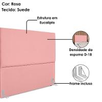 Cabeceira Queen 160 Cm Com Frame Luna Suede Rosa Artte Rosa