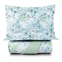 Kit Cobre Leito Colcha Maris Queen Estampado Dupla Face Percalle 200 Fios 3 Peças Forest Verde - 1