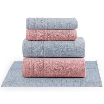 Jogo De Banho Lummi Toalhas Macias 100% Algodão Fio Penteado 5 Peças Rosa E Cinza