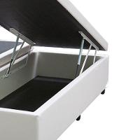 Cama Box Baú Casal Bipartido Loja Xerife Sintético Branco 41x138x188 - 3