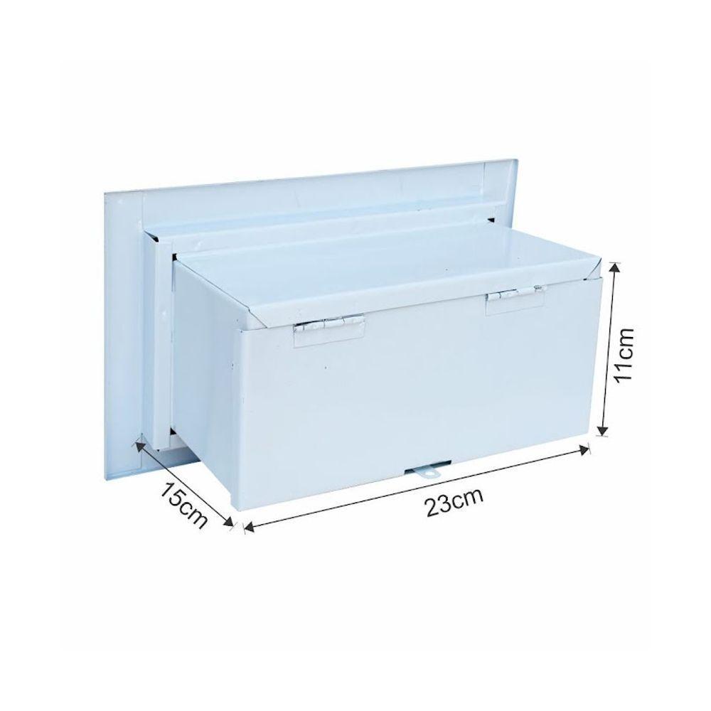 Caixa De Correio Cartas Para Muro Detras Branca 15x23x30cm - 5