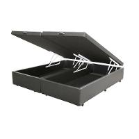 Cama Box Baú King Bipartido Loja Xerife Sintético Cinza 41x193x203 - 1