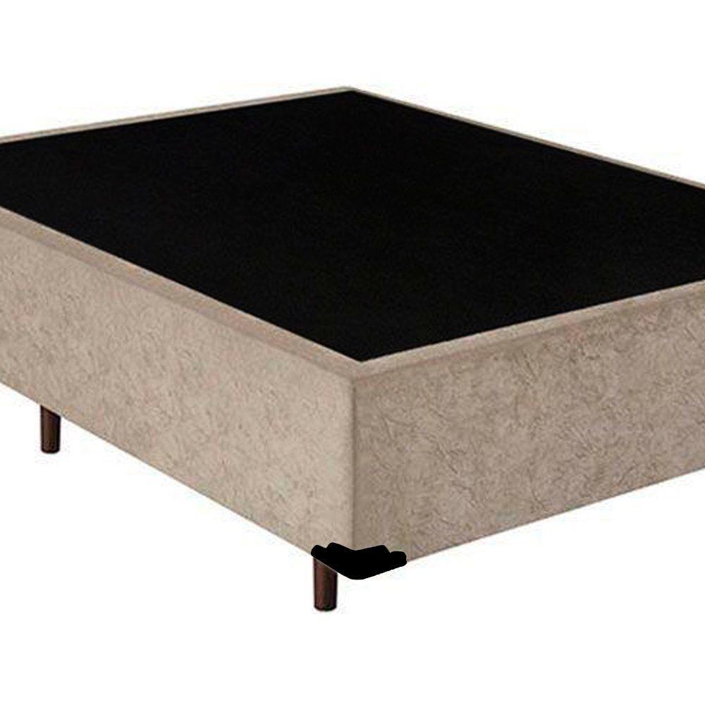 Cama Box Blindado Casal Loja Xerife Suede Bege 40x138x188 - 3