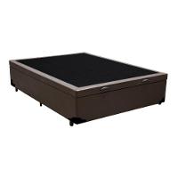 Cama Box Baú Blindado Casal Loja Xerife Sintético Marrom 41x138x188 - 2
