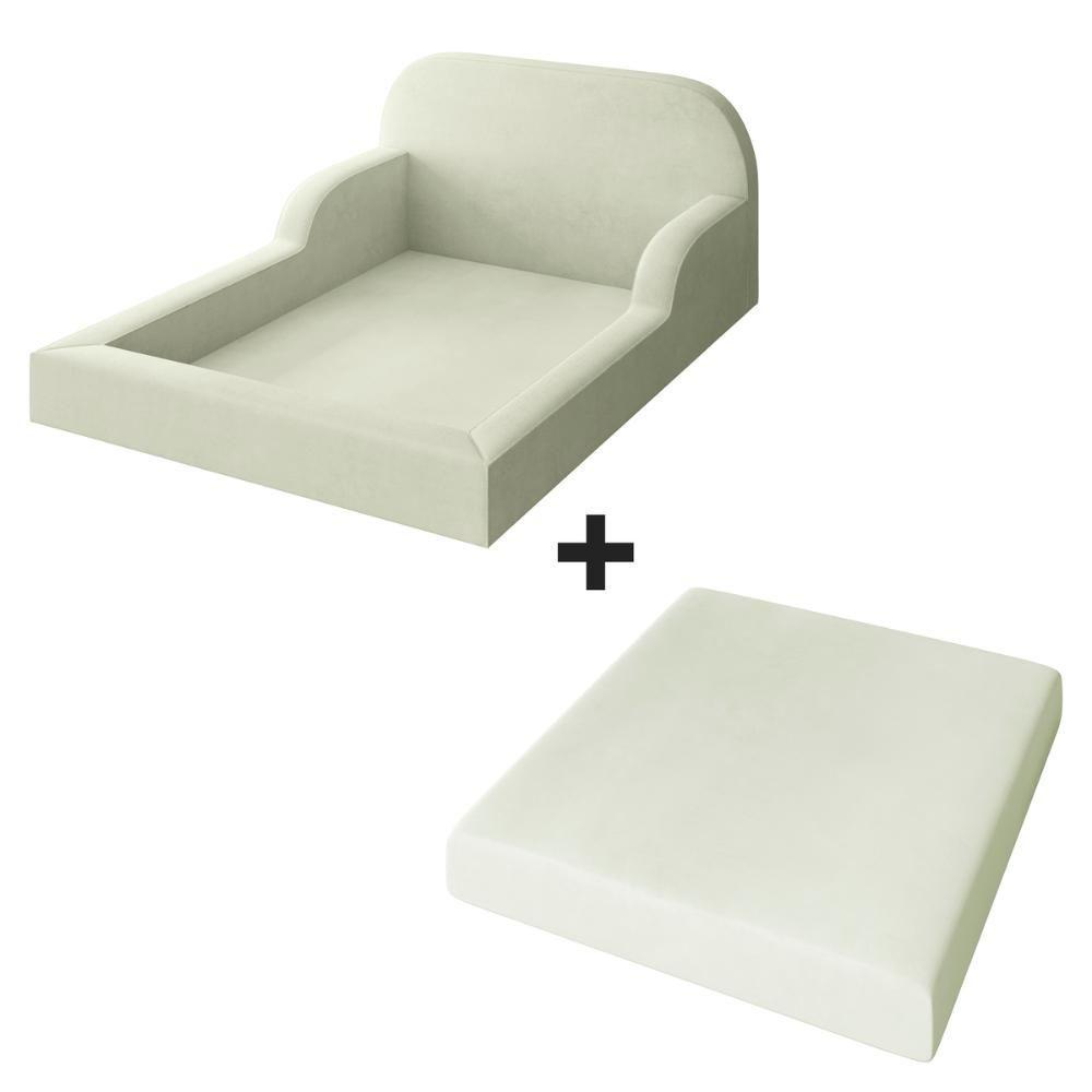 Cama Colchão Casal Montessoriana Infantil Proteção Lateral Bege - 5