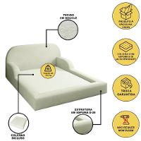 Cama Colchão Casal Montessoriana Infantil Proteção Lateral Bege - 3