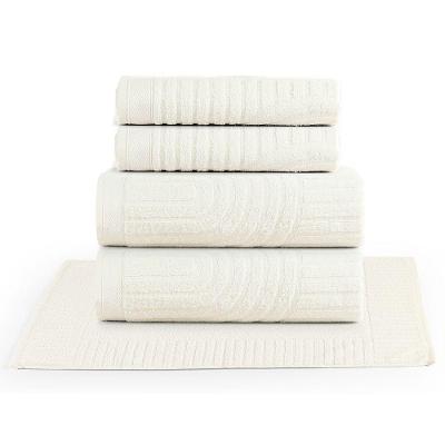 Jogo De Banho Dunna Toalhas Macias 100% Algodão Fio Penteado 5 Peças Off White