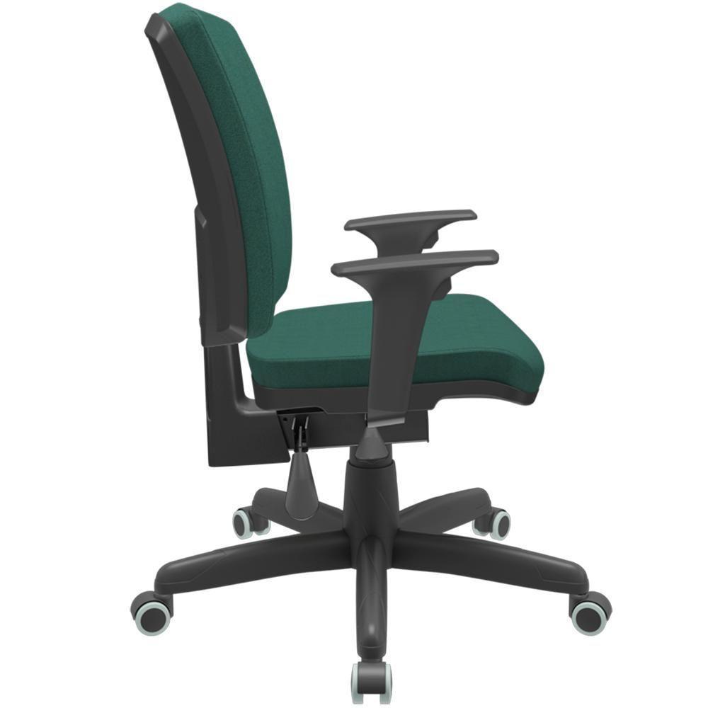 Kit 02 Cadeiras De Escritório Diretor Office Giratória Preto Alta Flexi P03 Poliéster Verde - Lyam - 10