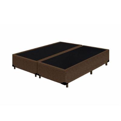 Cama Box Blindado King Bipartido Loja Xerife Suede Marrom 40x193x203