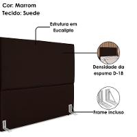 Cabeceira Queen 160 Cm Com Frame Luna Suede Marrom Artte Marrom