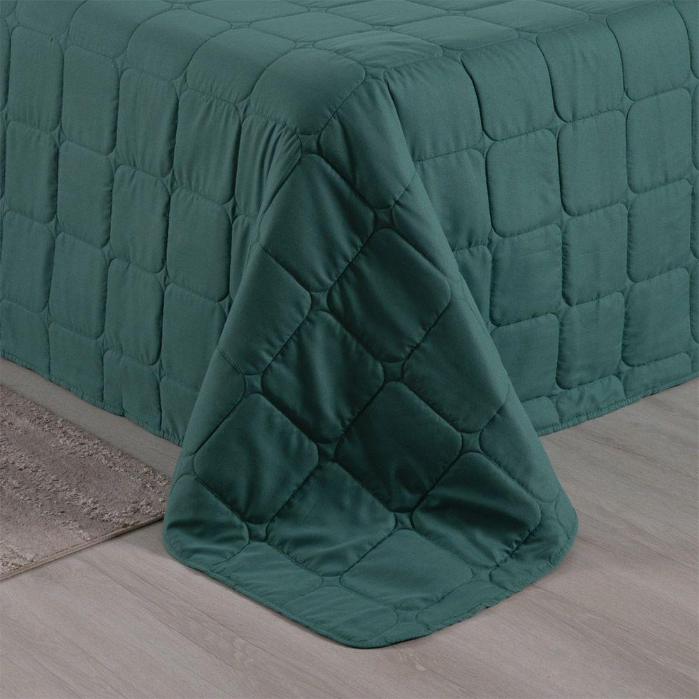 Kit Cobre Leito Colcha Lunar King 3 Peças 400 Fios Matelado Dupla Face - Verde - 100% Poliéster - 7