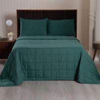Kit Cobre Leito Colcha Lunar King 3 Peças 400 Fios Matelado Dupla Face - Verde - 100% Poliéster - 2