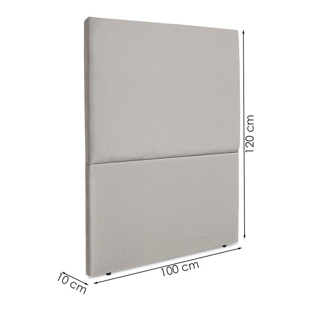Cabeceira Solteiro 100 Cm Com Frame Luna Suede Cinza Claro Artte Cinza Claro - 3