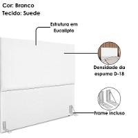 Cabeceira Casal 140 Cm Com Frame Luna Suede Branco Artte Branco