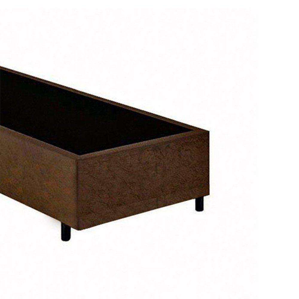 Cama Box Blindado Solteirão Loja Xerife Suede Marrom 40x96x203 - 3