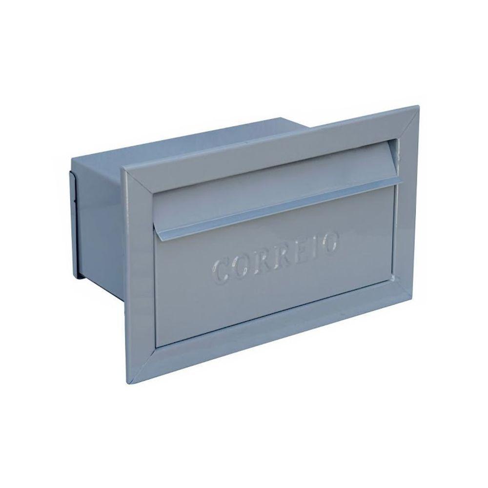 Caixa De Correio Cartas Para Muro Detras Cinza 15x23x30cm - 1