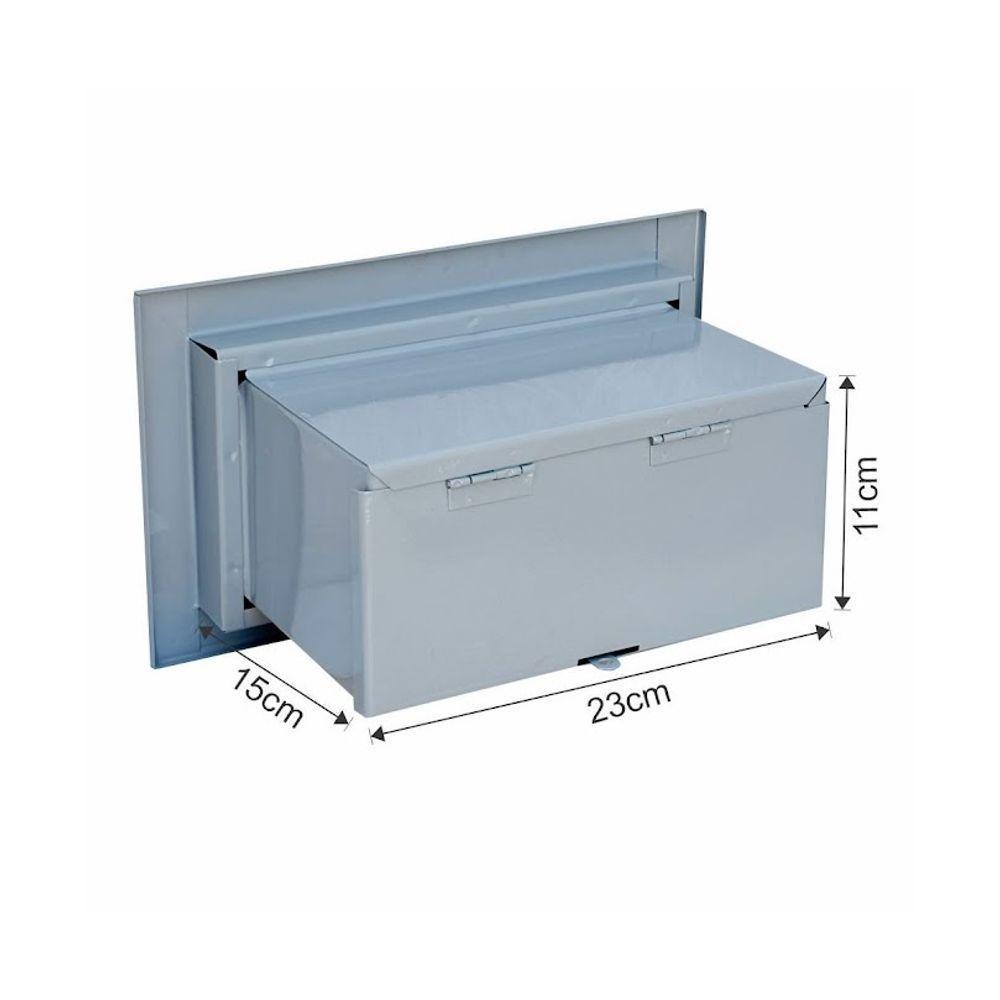 Caixa De Correio Cartas Para Muro Detras Cinza 15x23x30cm - 2