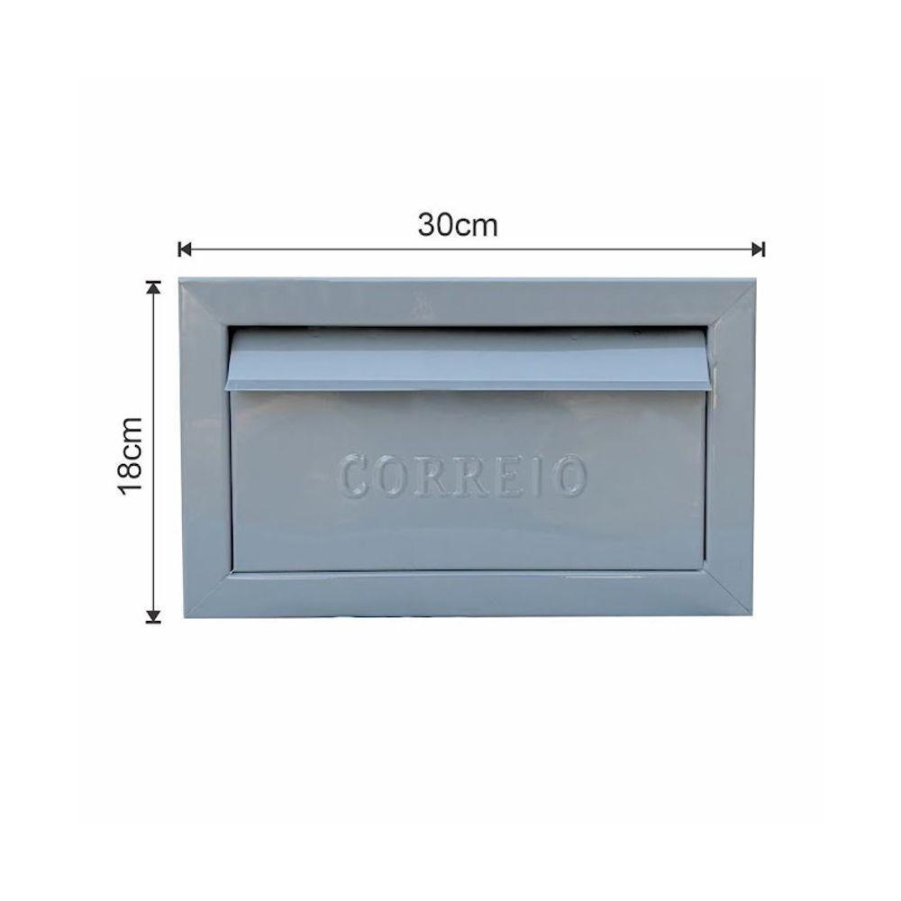 Caixa De Correio Cartas Para Muro Detras Cinza 15x23x30cm - 6