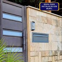 Caixa De Correio Cartas Para Muro Detras Cinza 15x23x30cm - 3