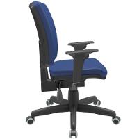 Kit 03 Cadeiras De Escritório Diretor Office Base Giratória Preto Alta Flexi P03 Vinil Azul - Lyam - 7