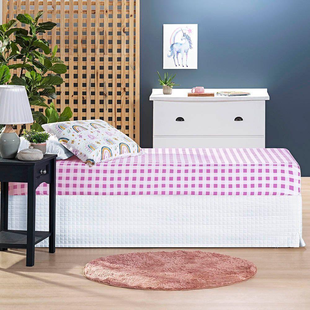 Jogo De Cama Lençol Lutti Solteiro Infantil 200 Fios Estampado 2 Peças Arco íris Rainbow Rosa - 2