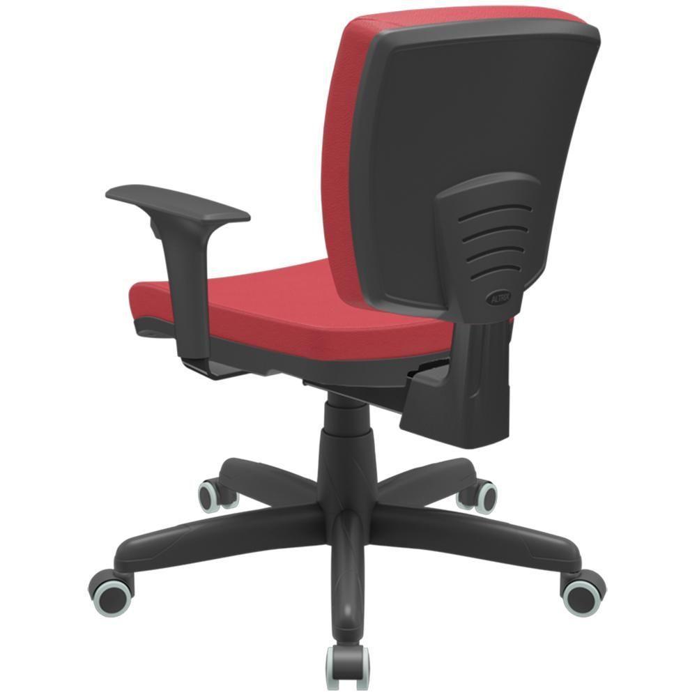 Kit 2 Cadeiras De Escritório Executiva Office Giratória Preto Baixa Flexi P03 Vinil Vermelho - Lyam - 8