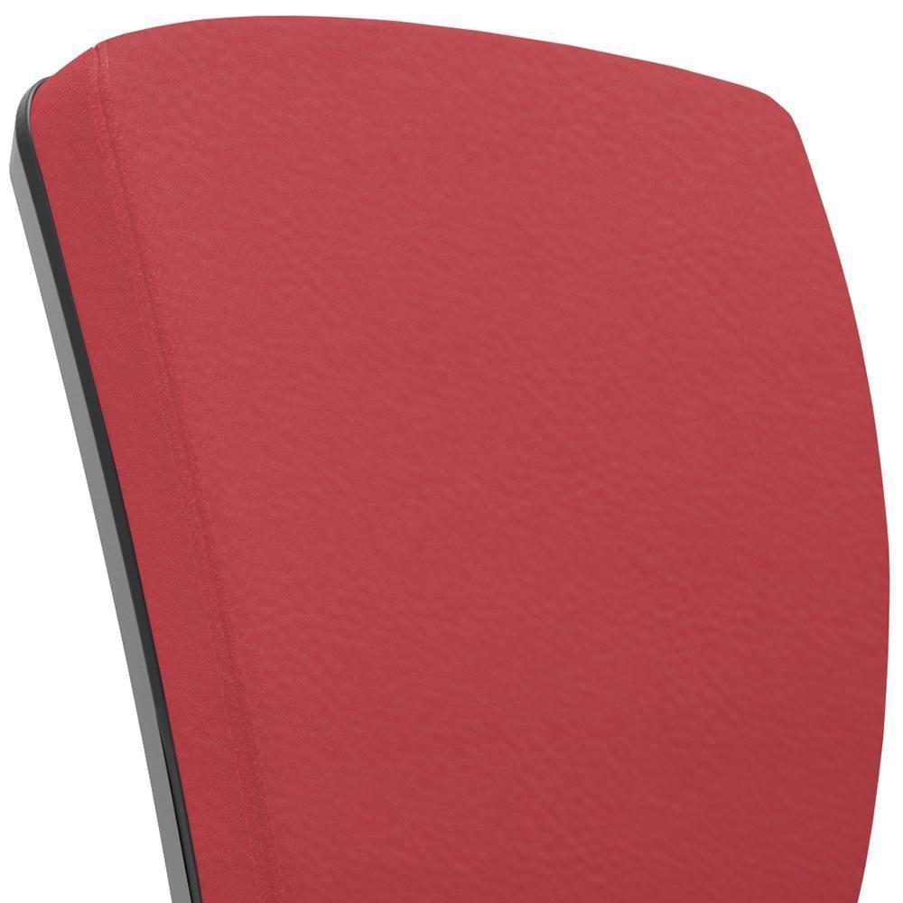 Kit 3 Cadeiras De Escritório Executiva Office Giratória Preto Baixa Flexi P03 Vinil Vermelho - Lyam - 10