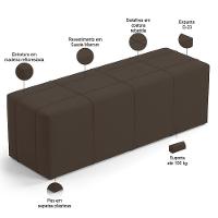 Kit Cabeceira Cama Box King 195cm Com Calçadeira Roma W01 Suede Marrom - Lyam - 6