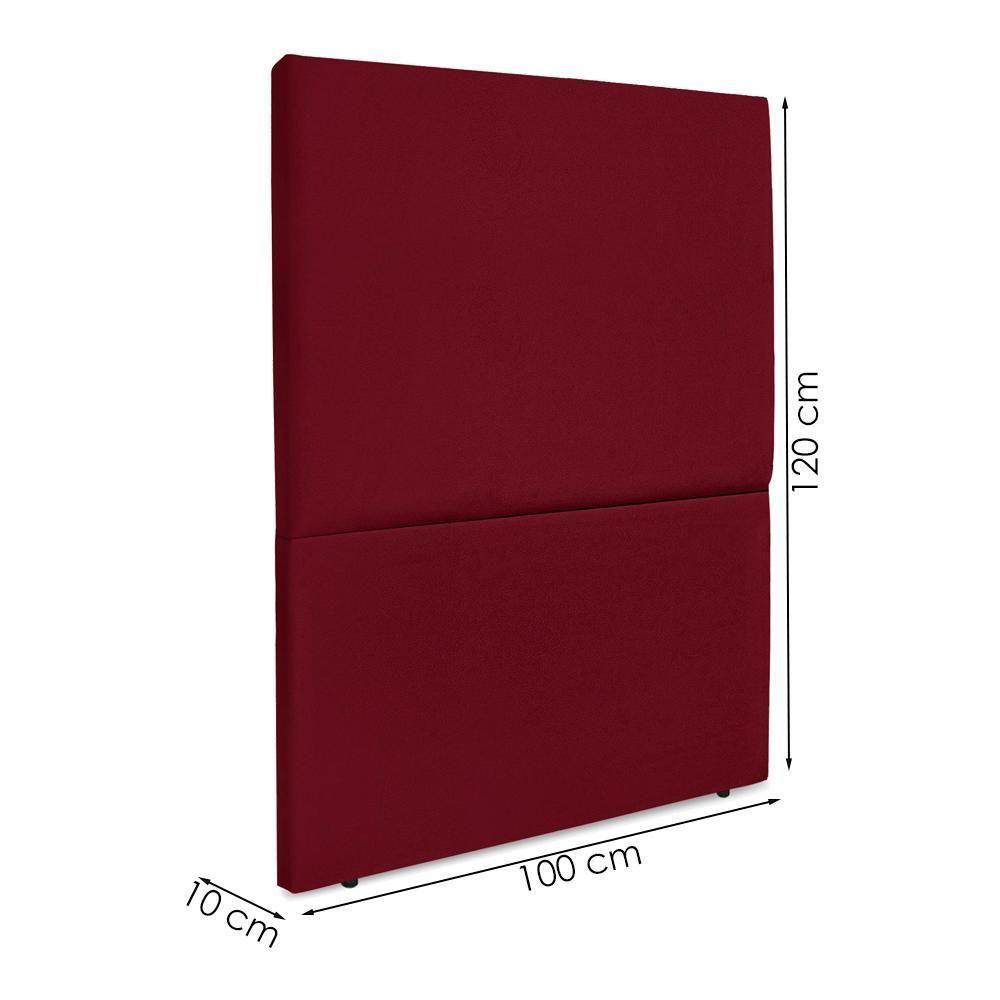 Cabeceira Solteiro 100 Cm Com Frame Luna Suede Vinho Artte Vinho - 3