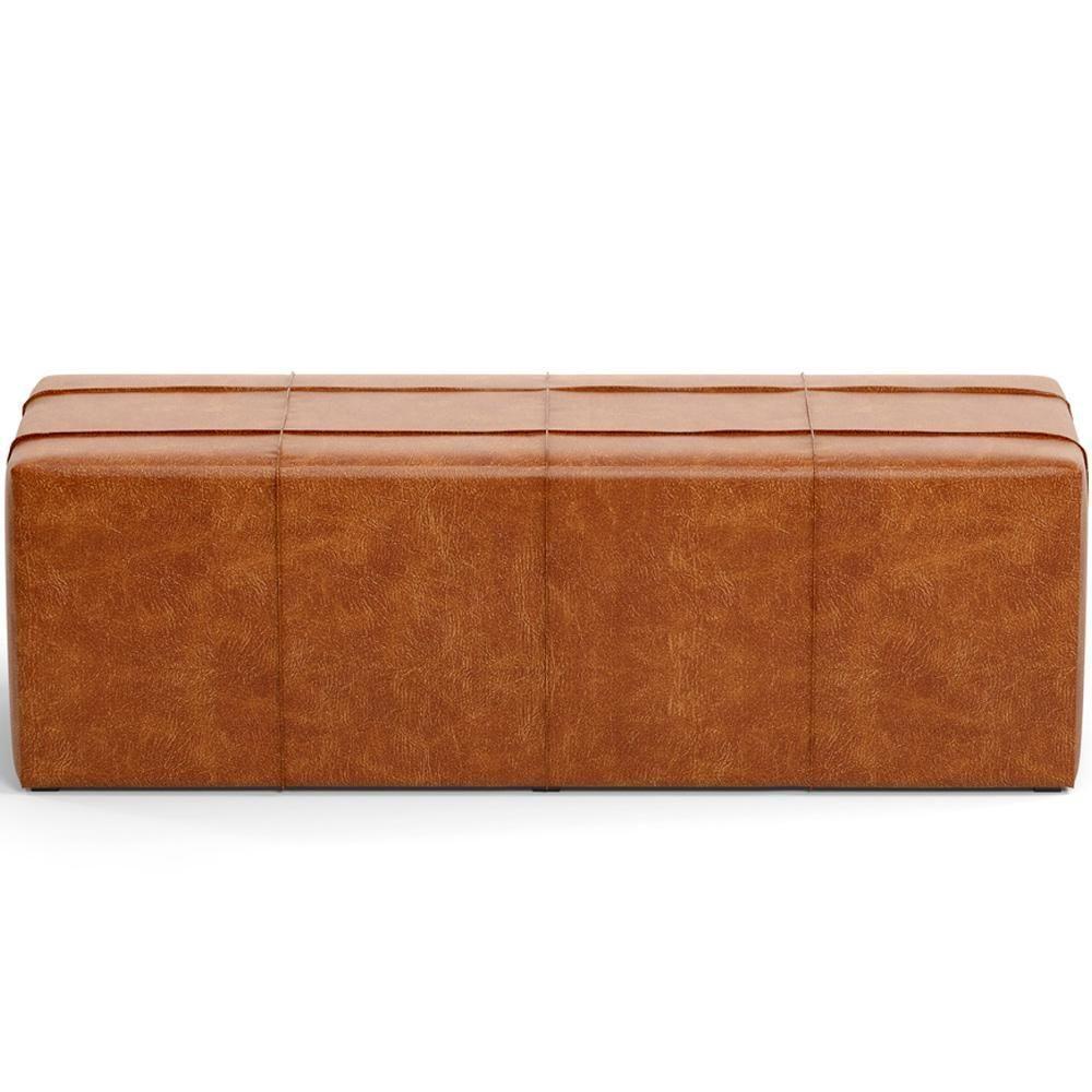 Kit Cabeceira Cama Box Queen 160cm Com Calçadeira Roma W01 Couríssimo Camel - Lyam - 10