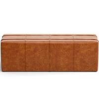 Kit Cabeceira Cama Box Queen 160cm Com Calçadeira Roma W01 Couríssimo Camel - Lyam - 10