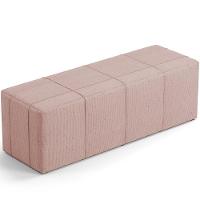 Kit Cabeceira Cama Box King 195cm Com Calçadeira Roma W01 Linho Rosê - Lyam